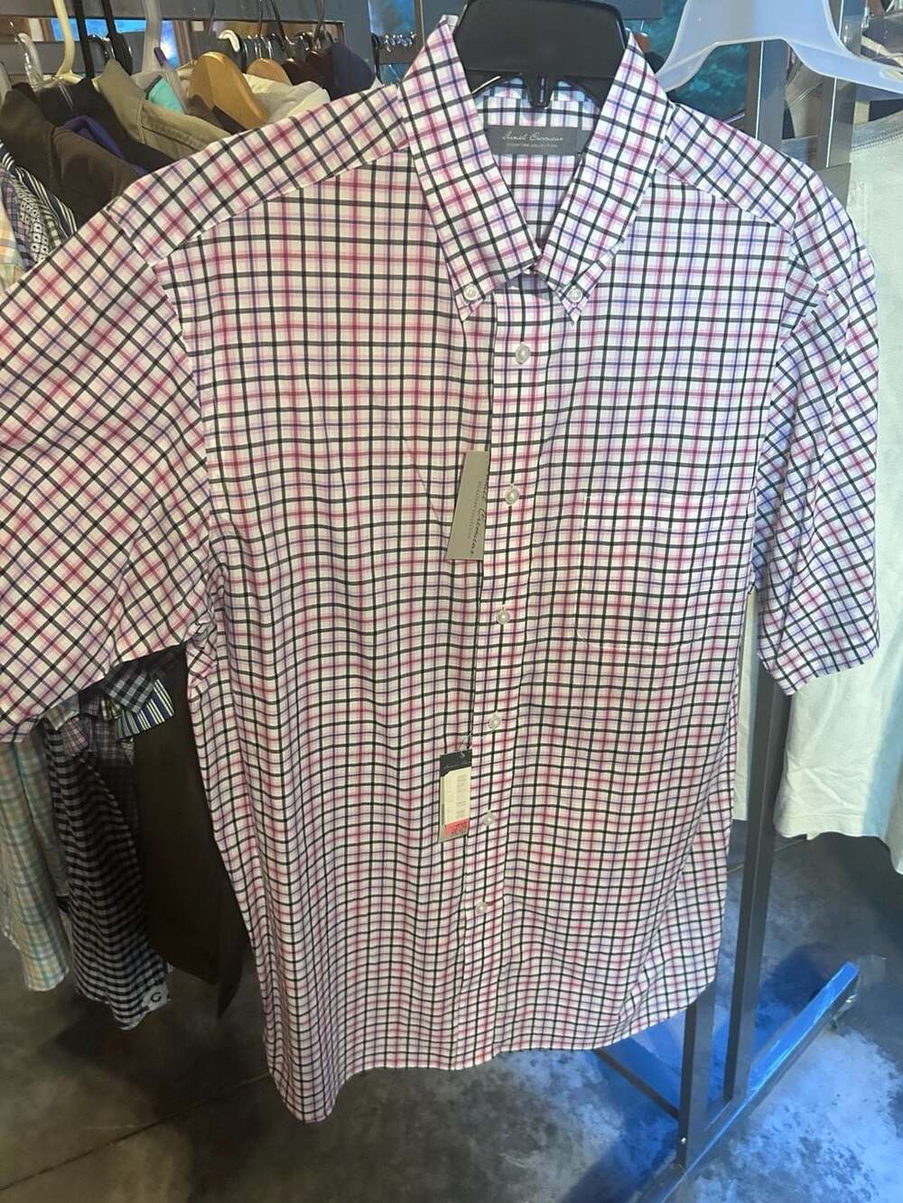 Daniel Cremieux Signature Collection Short Sleeve Plaid Button-Down Shirt